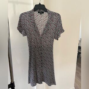 Lulus floral button up tie back dress